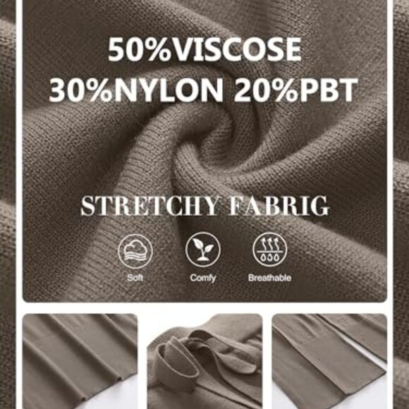 Oversized Knit Sweater Set Wide Leg Pant Lounge Pajama Cozy Matching - Picture 7 of 8